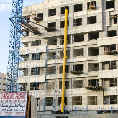 Yellow Superchute installed on a building.